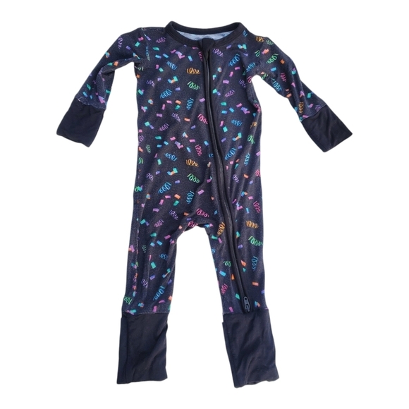 birdie bean Confetti Convertible Romper Black Baby Girls 0-3 Months - Picture 1 of 3